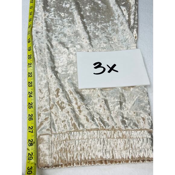 PLUS SIZE 2X champagne cream velvet jogger track loungewear pant set NWT B37 - Picture 8 of 11